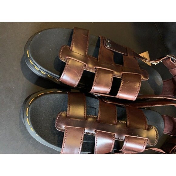 Doc Dr. Martens Terry Platform Brown Charro Sandals Unisex M 13 EU 47 NWT - Picture 9 of 12